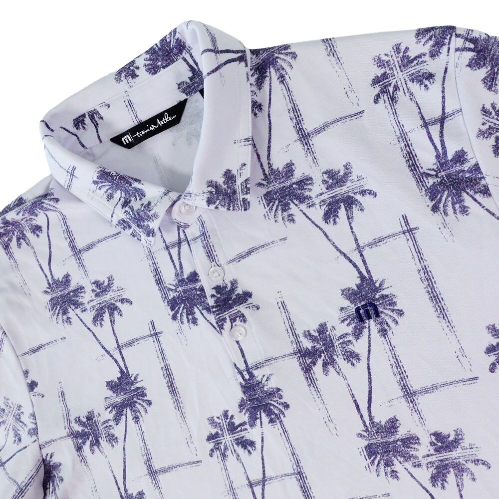 TravisMathew Palm Leaf Performance Stretch Golf Polo Shirt Men's Large